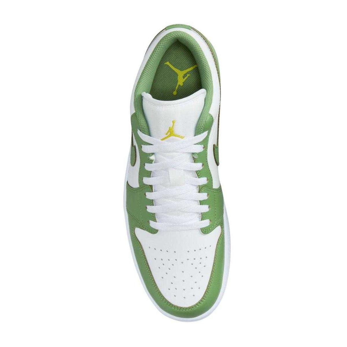 Green-White - Lifestyle - Nike Mens Air Jordan 1 Leather Low Trainers