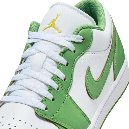 Green-White - Pack Shot - Nike Mens Air Jordan 1 Leather Low Trainers