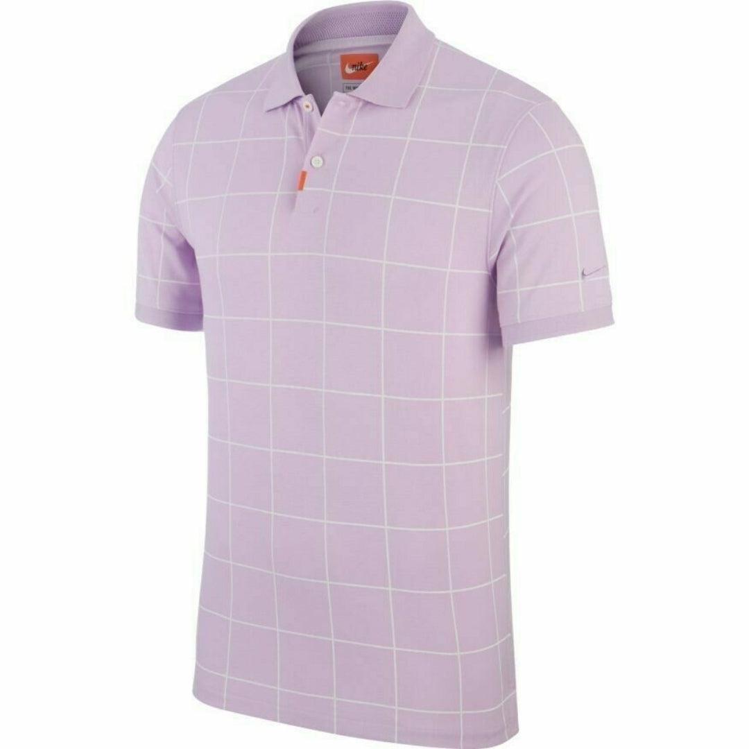 Purple - Front - Nike Mens Checked Dri-FIT Polo Shirt