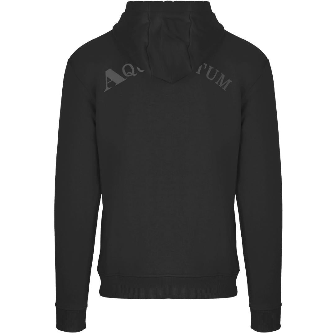 Black - Back - Aquascutum Mens AQ 1851 Patch Logo Hoodie