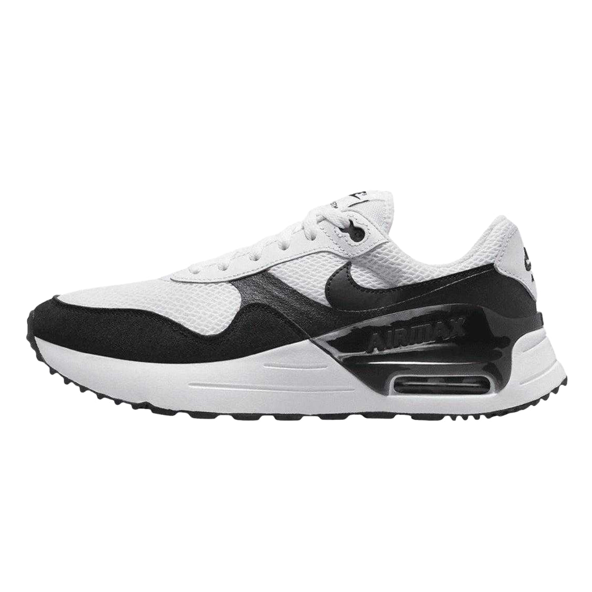 Black-White - Side - Nike Mens Air Max Systm Leather Trainers