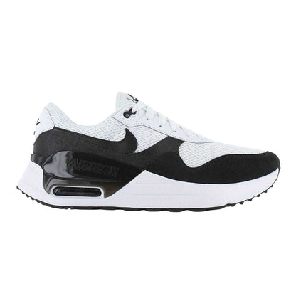 Black-White - Front - Nike Mens Air Max Systm Leather Trainers