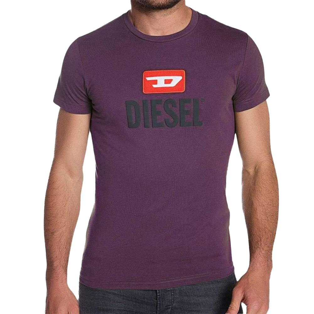 Dark Purple - Front - Diesel Unisex Adult Logo T-Shirt