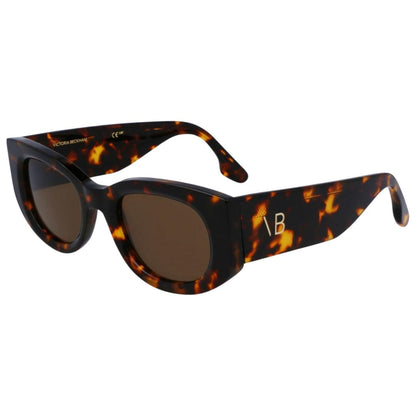 Dark Havana Brown - Back - Victoria Beckham Womens-Ladies Round Sunglasses