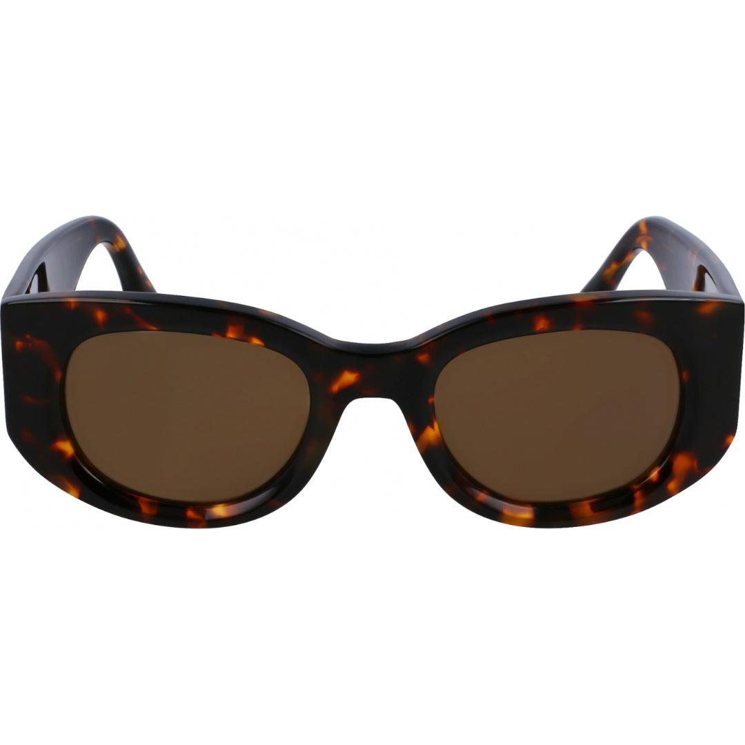 Dark Havana Brown - Front - Victoria Beckham Womens-Ladies Round Sunglasses