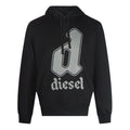 Black - Front - Diesel Mens Bold Hoodie