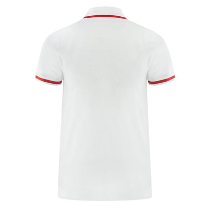 White - Back - Aquascutum Mens Tipped Embroidered Polo Shirt