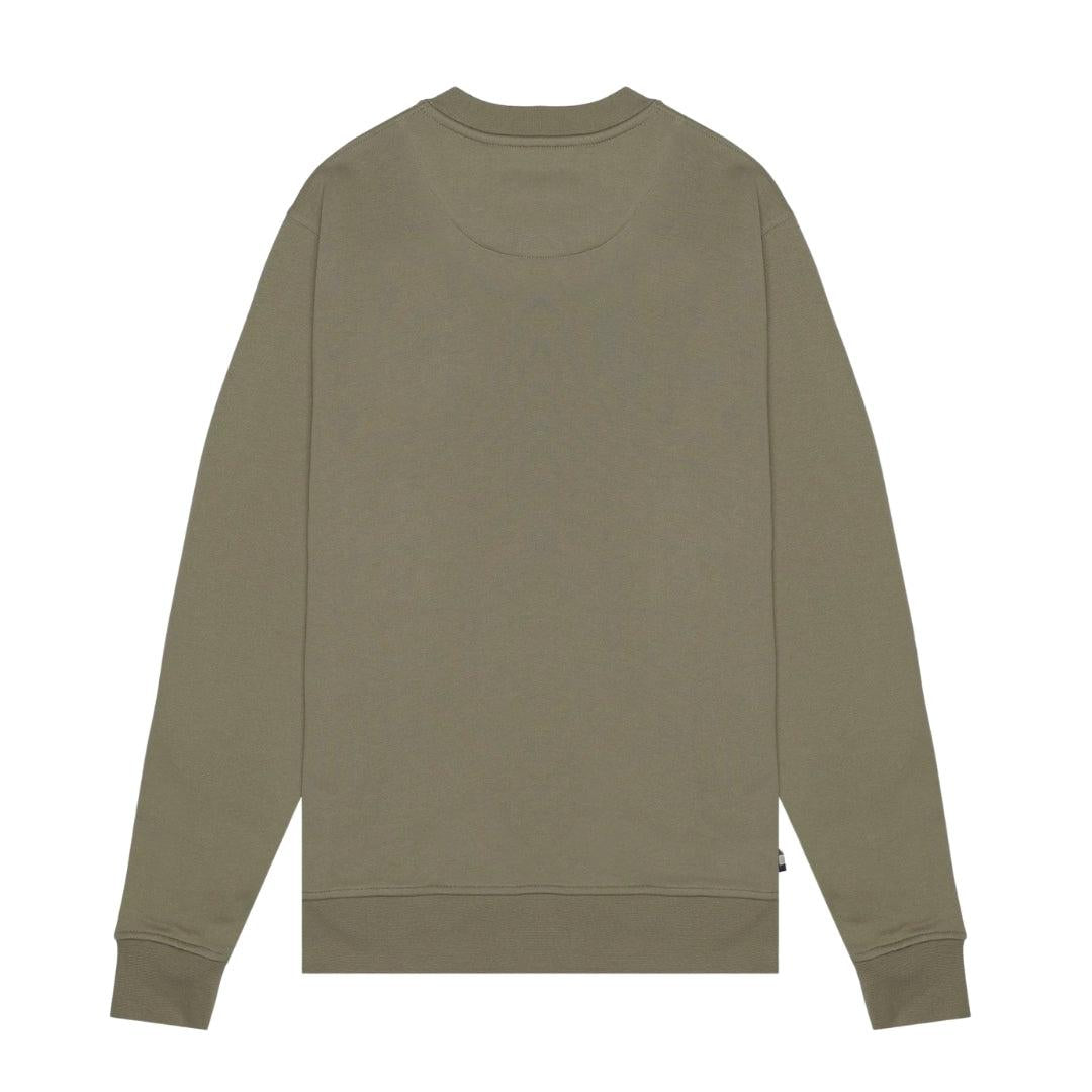 Army Green - Back - Aquascutum Mens Big Logo Crew Neck Active Sweatshirt