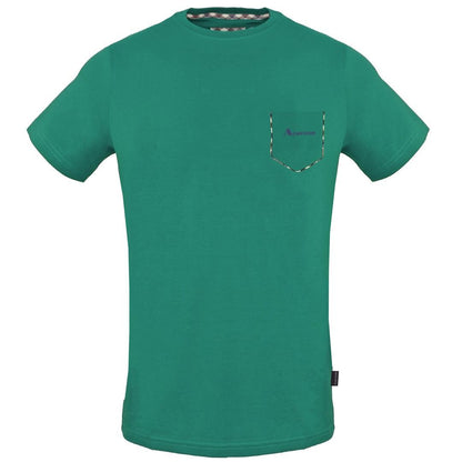 Green - Front - Aquascutum Mens Check Pocket T-Shirt