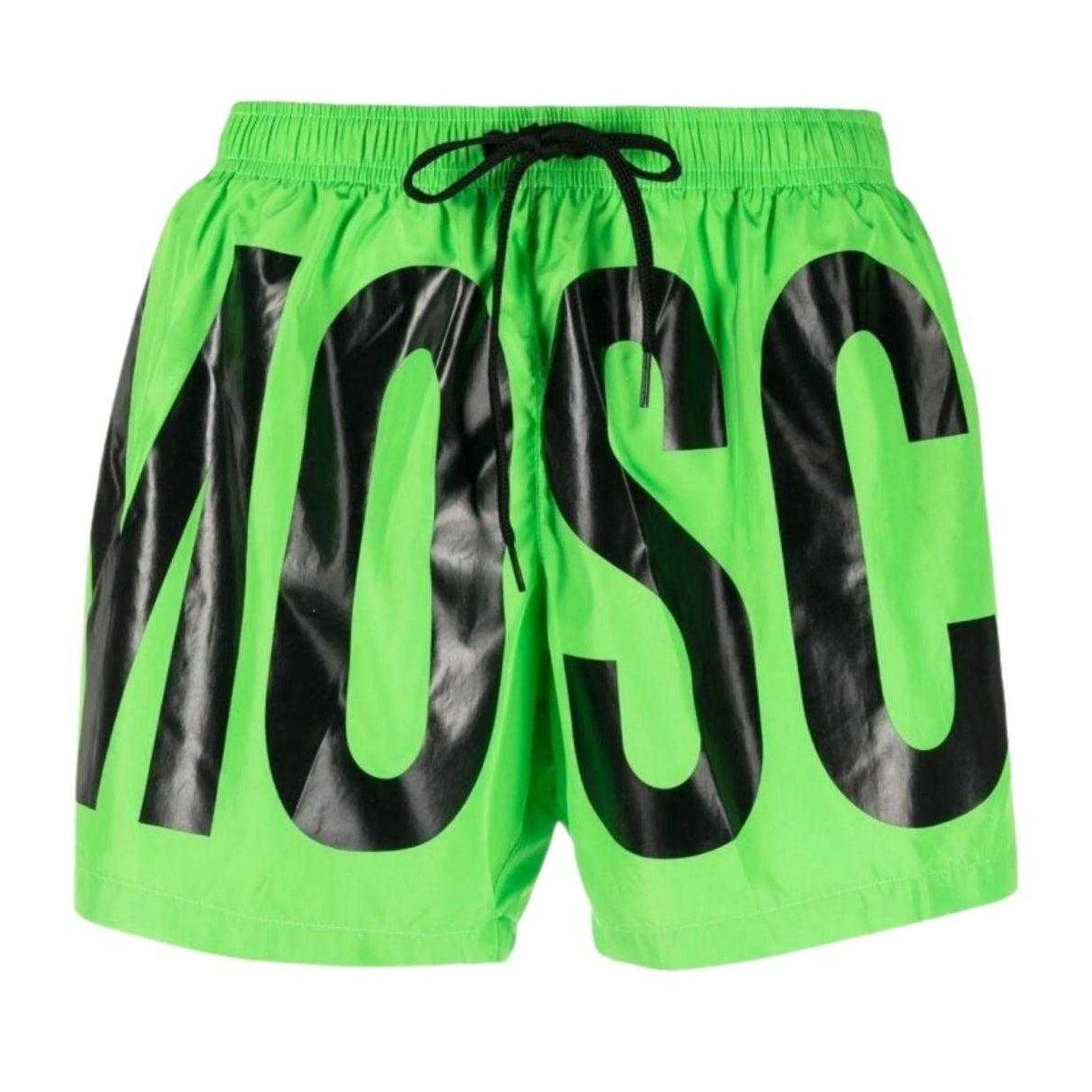 Green - Front - Moschino Mens Logo Swim Shorts