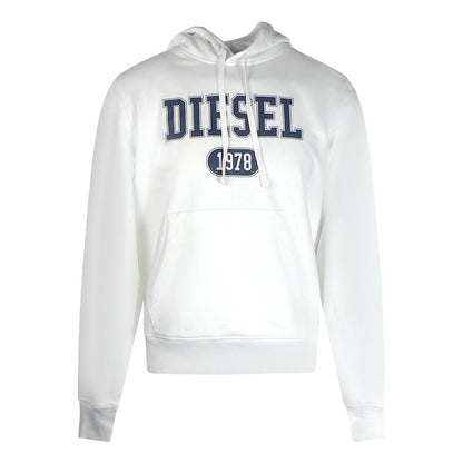 White - Front - Diesel Mens 1978 Bold Logo Hoodie