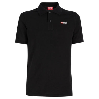 Black - Front - Diesel Mens T-Smith-Div Polo Shirt