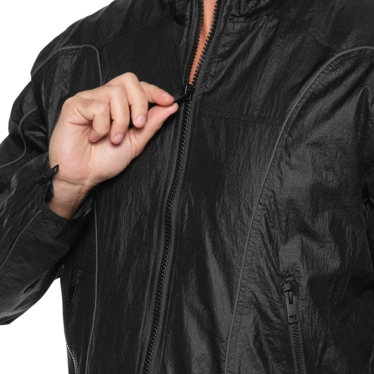 Black - Lifestyle - Diesel Mens Motor Cross Style Track Jacket