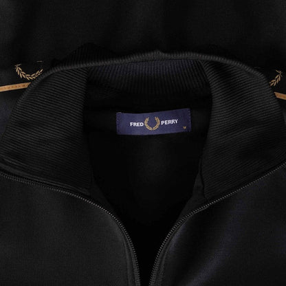 Black - Back - Fred Perry Childrens-Kids Taped Track Jacket