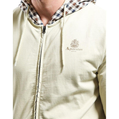 Old White - Lifestyle - Aquascutum Mens Logo Active Full Zip Hoodie
