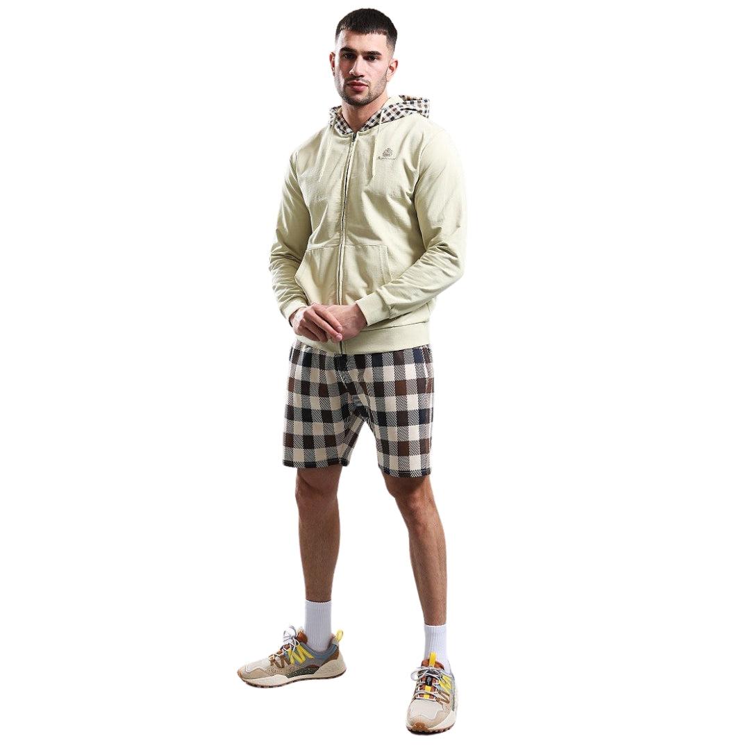 Old White - Pack Shot - Aquascutum Mens Logo Active Full Zip Hoodie