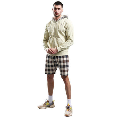 Old White - Pack Shot - Aquascutum Mens Logo Active Full Zip Hoodie