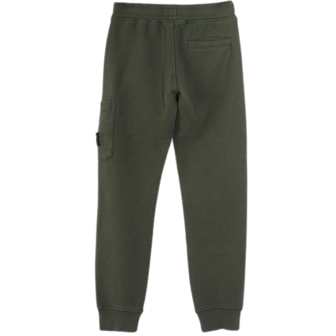 Green - Back - Stone Island Childrens-Kids Patch Pocket Jogging Bottoms