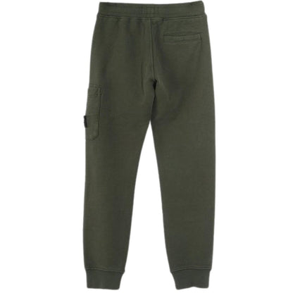 Green - Back - Stone Island Childrens-Kids Patch Pocket Jogging Bottoms