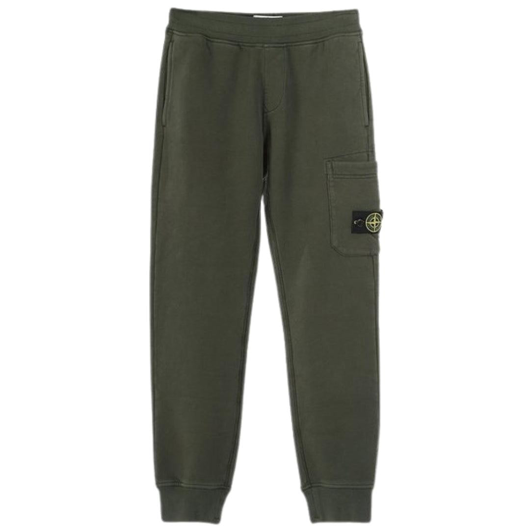 Green - Front - Stone Island Childrens-Kids Patch Pocket Jogging Bottoms