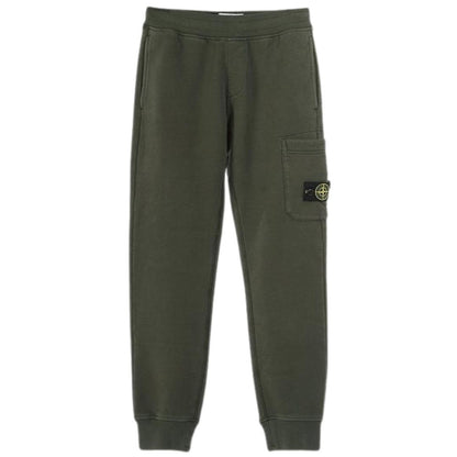 Green - Front - Stone Island Childrens-Kids Patch Pocket Jogging Bottoms
