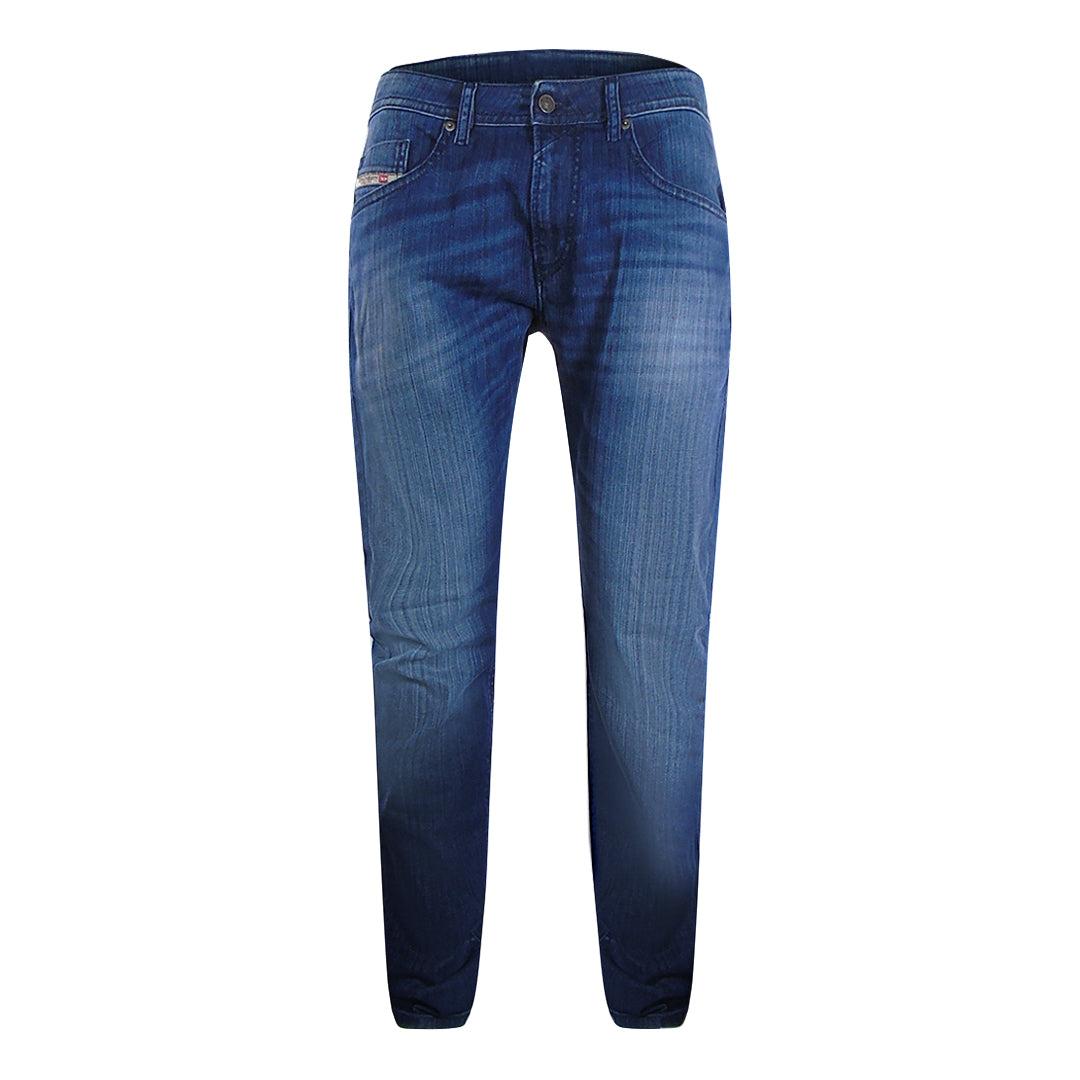 Blue - Front - Diesel Mens Larkee-X Denim Jeans