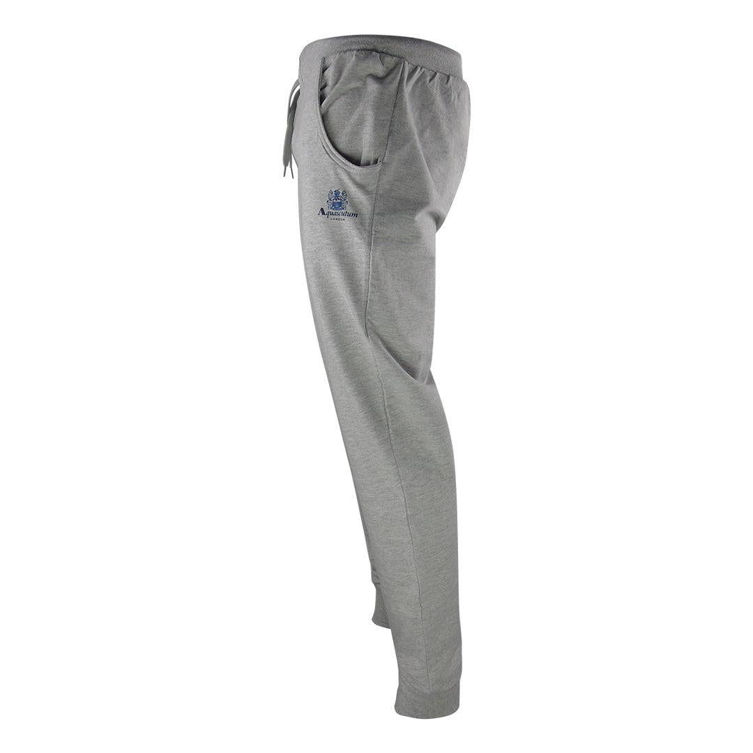Grey - Pack Shot - Aquascutum Mens London Logo Crew Neck Tracksuit Set