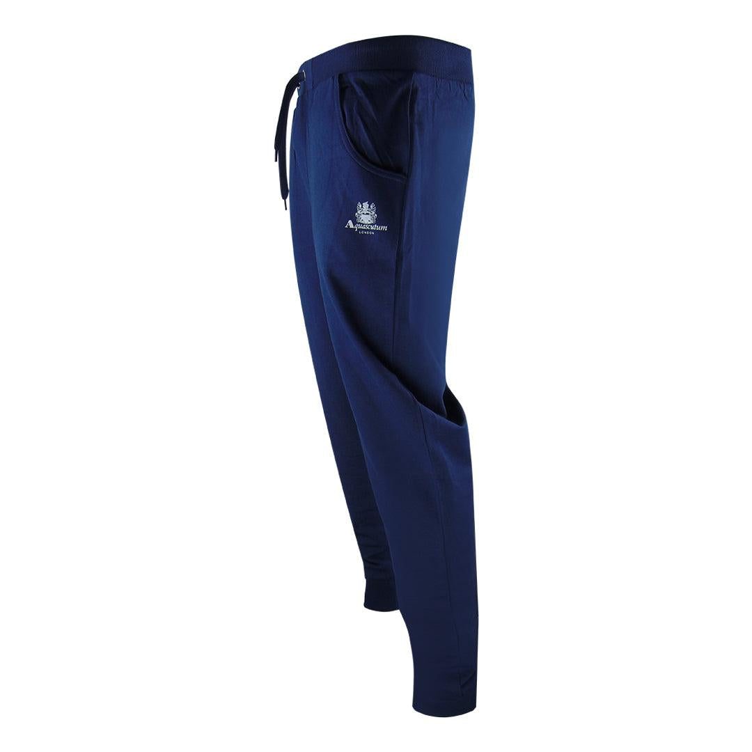 Navy Blue - Pack Shot - Aquascutum Mens London Logo Crew Neck Tracksuit Set