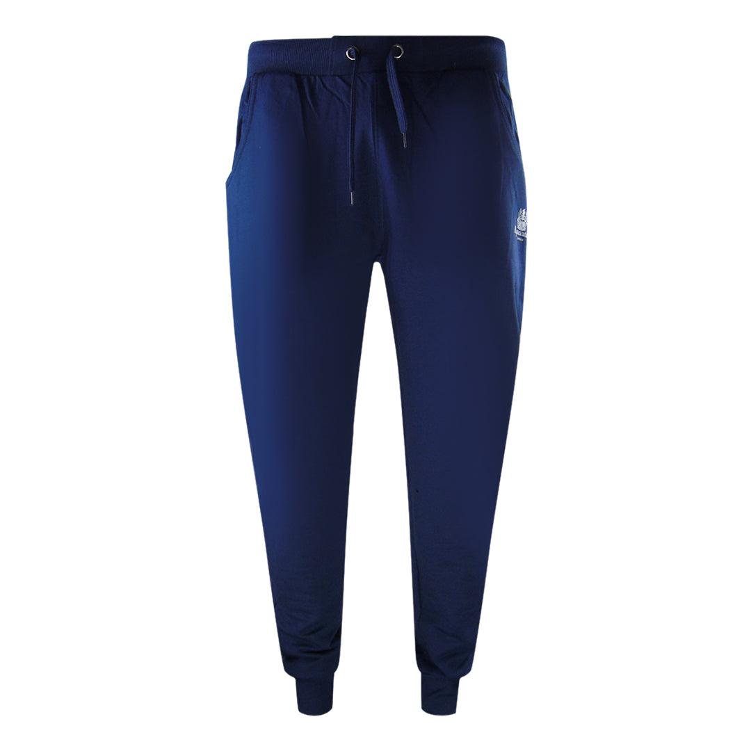 Navy Blue - Close up - Aquascutum Mens London Logo Crew Neck Tracksuit Set