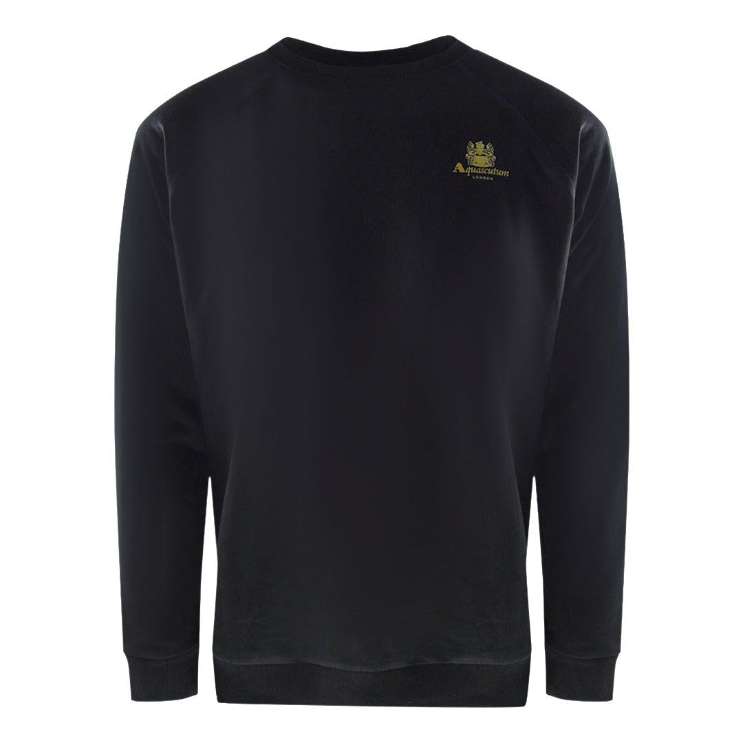 Black - Back - Aquascutum Mens Crest Crew Neck Tracksuit Set