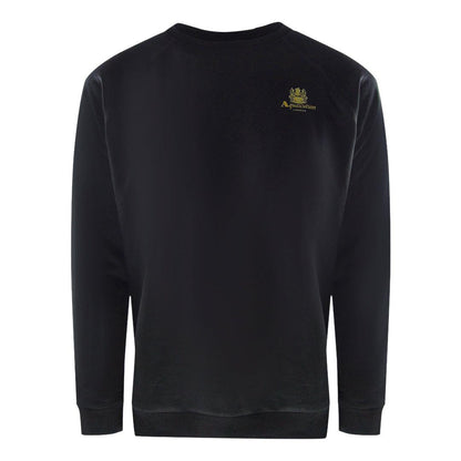 Black - Back - Aquascutum Mens Crest Crew Neck Tracksuit Set