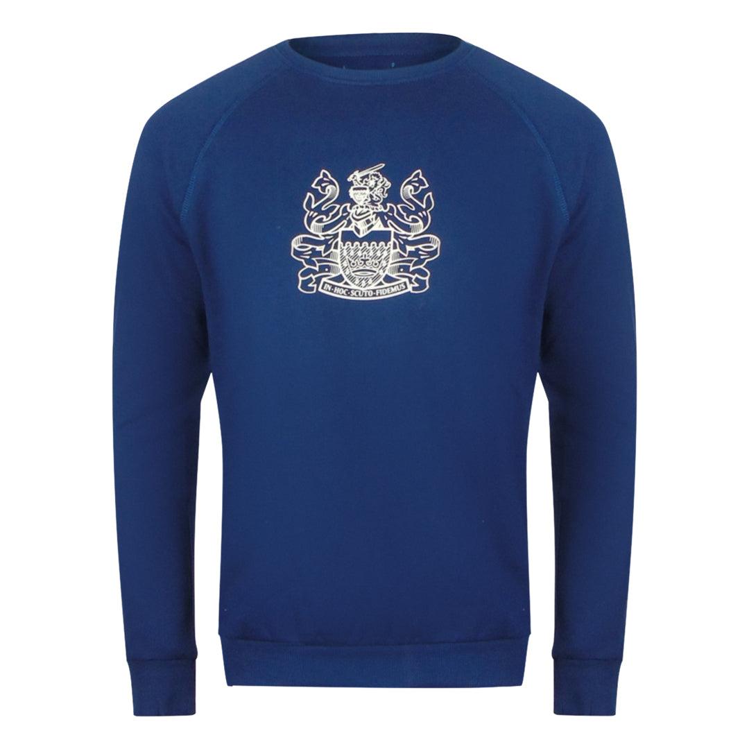 Navy Blue - Back - Aquascutum Mens Crest Crew Neck Tracksuit Set