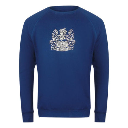 Navy Blue - Back - Aquascutum Mens Crest Crew Neck Tracksuit Set