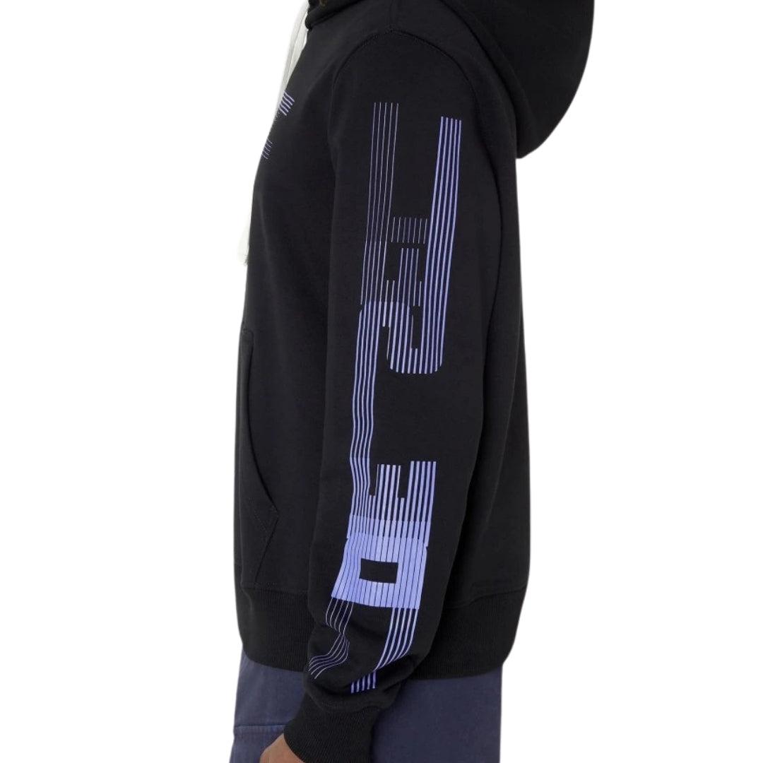 Black - Back - Diesel Mens Faded Logo Hoodie