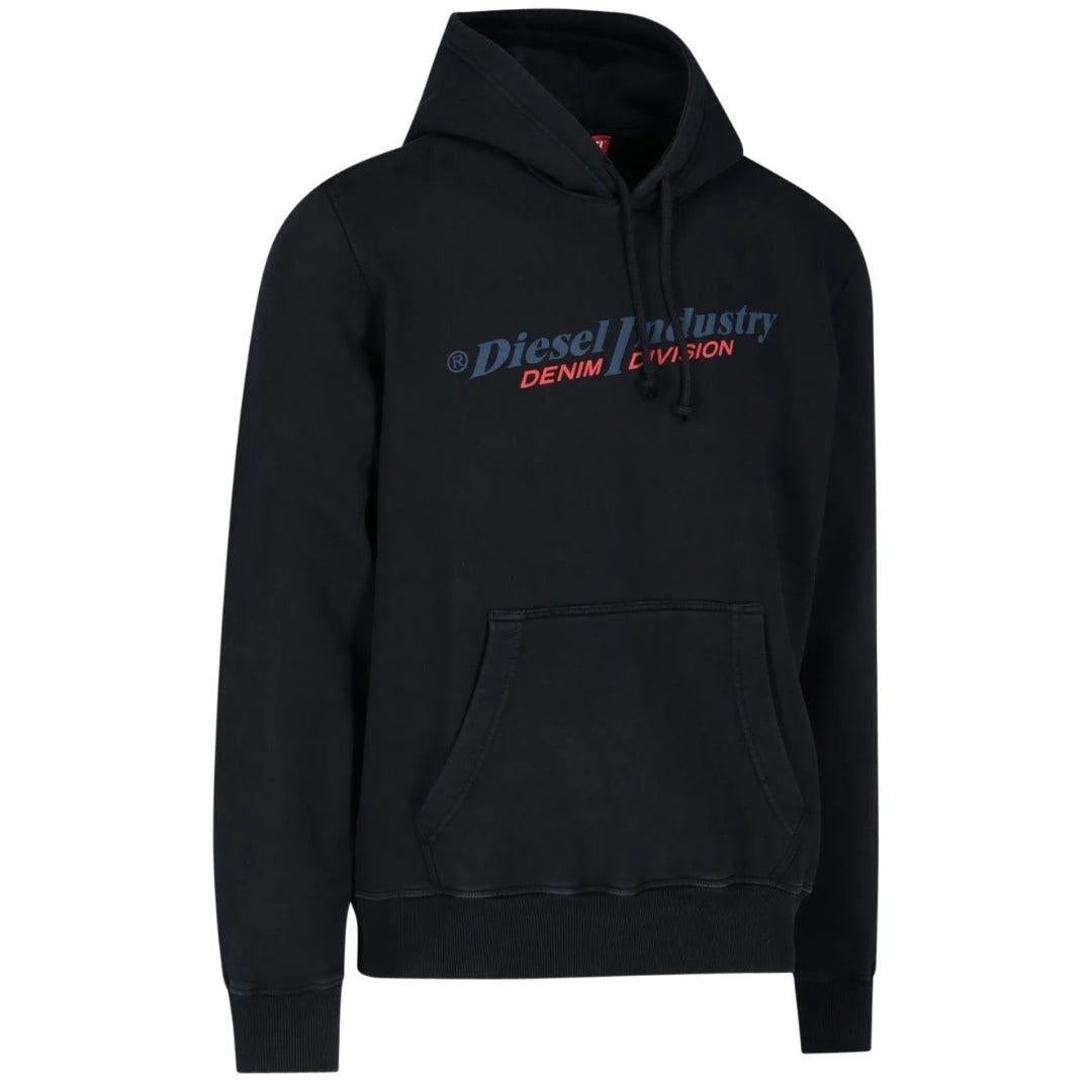 Black - Lifestyle - Diesel Mens Industry Denim Division Logo Hoodie