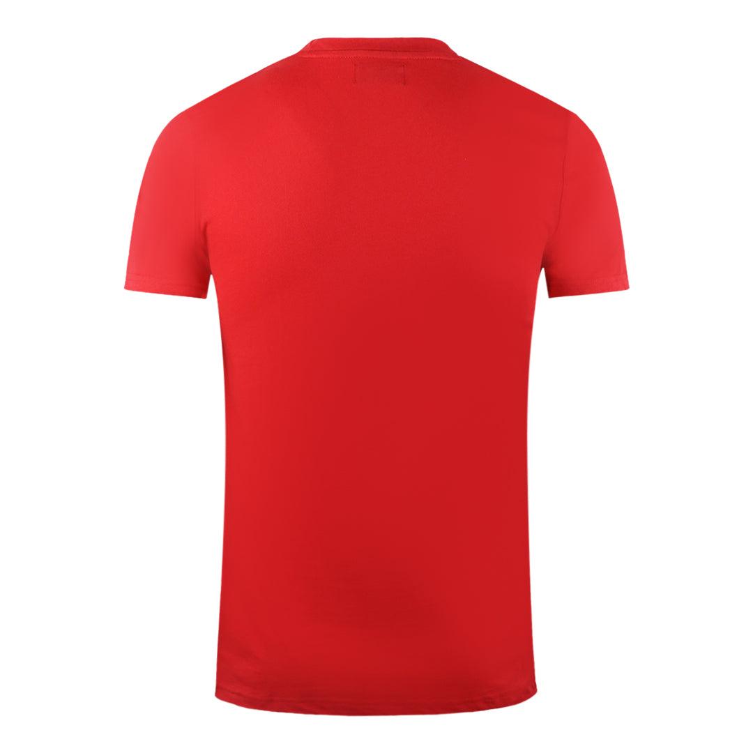 Red - Back - Aquascutum Mens London Aldis Logo T-Shirt