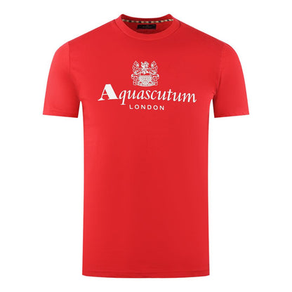 Red - Front - Aquascutum Mens London Aldis Logo T-Shirt
