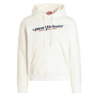 White - Front - Diesel Mens Industry Denim Division Hoodie