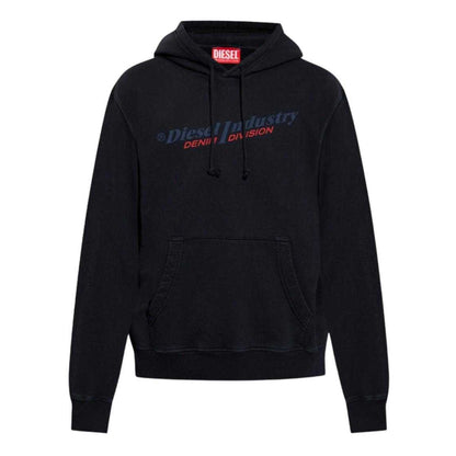 Black - Front - Diesel Mens Industry Denim Division Hoodie
