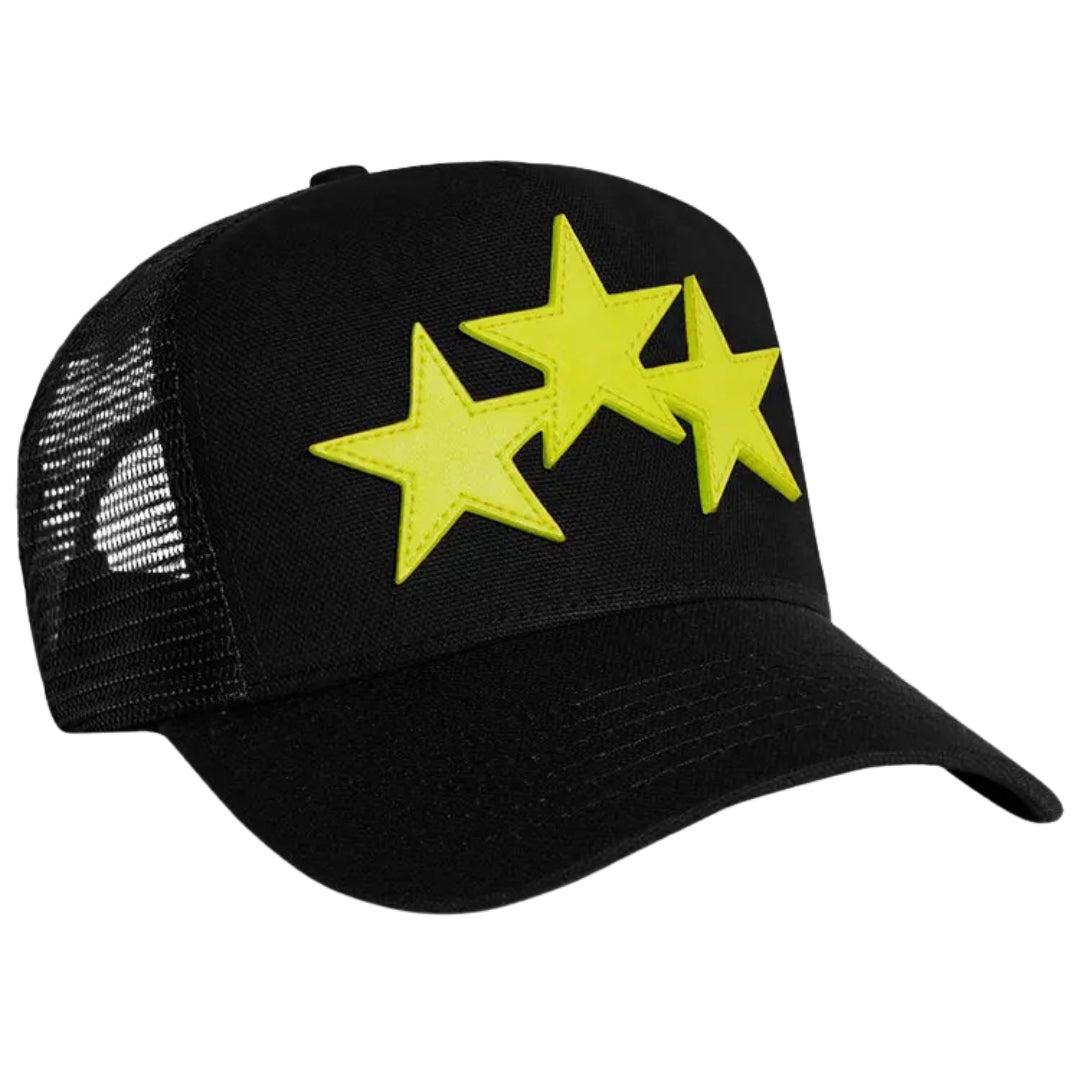Black-Yellow - Back - Amiri Unisex Adult Stars Trucker Cap