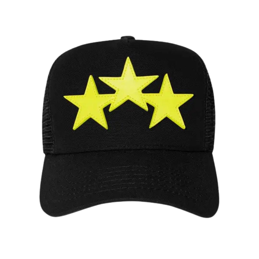 Black-Yellow - Front - Amiri Unisex Adult Stars Trucker Cap