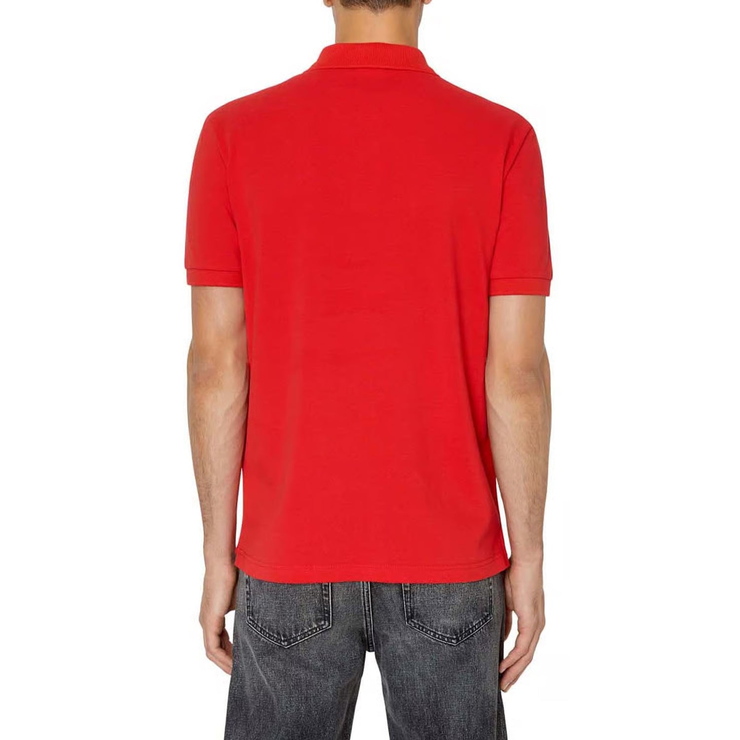 Red - Back - Diesel Mens T-Smith-Div Logo Polo Shirt