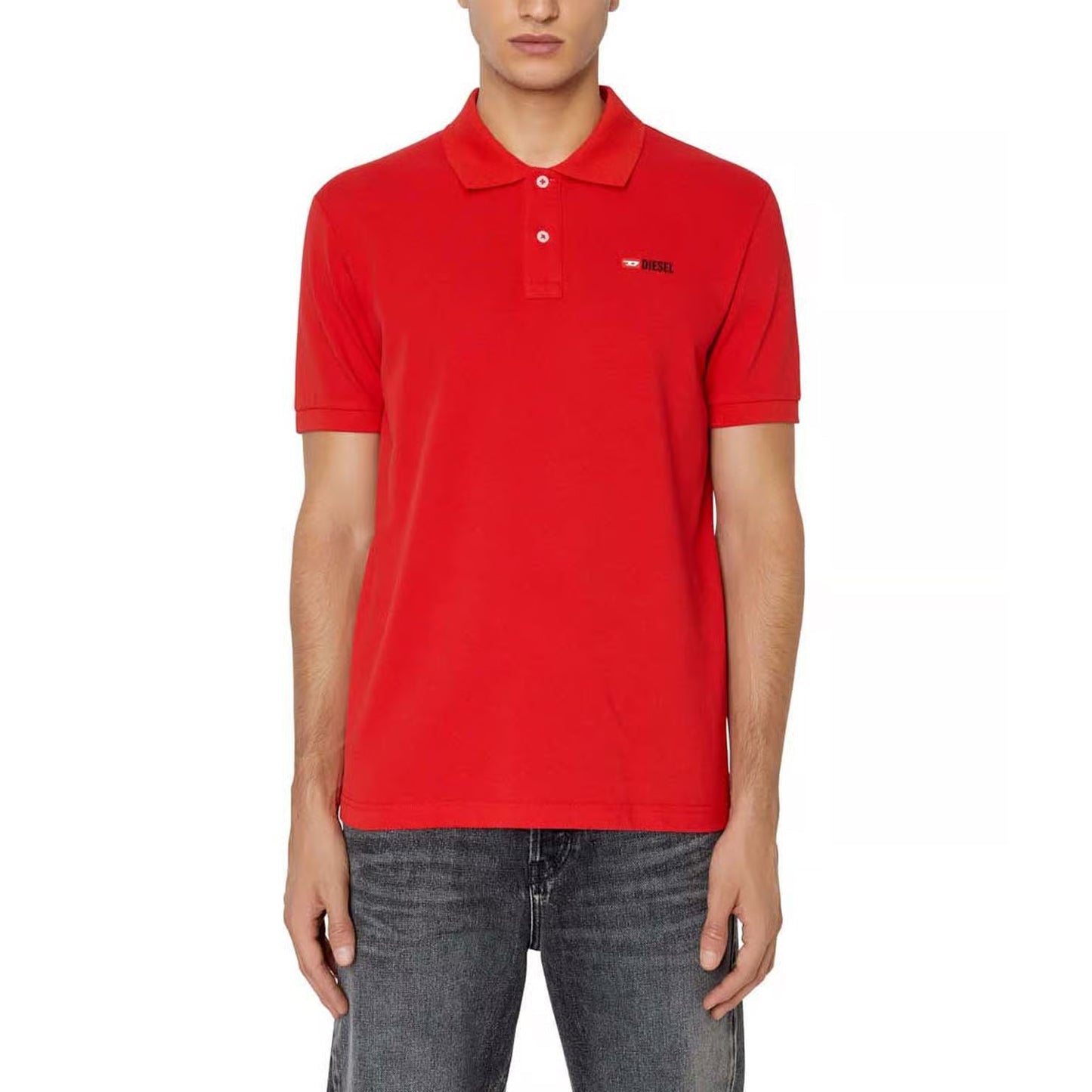 Red - Lifestyle - Diesel Mens T-Smith-Div Logo Polo Shirt