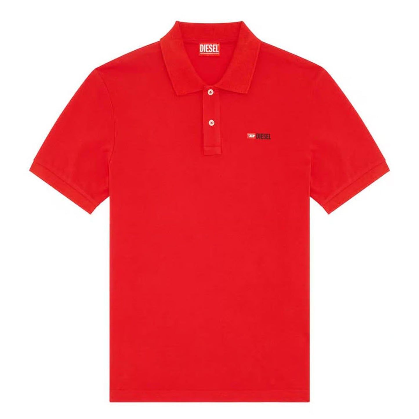 Red - Front - Diesel Mens T-Smith-Div Logo Polo Shirt