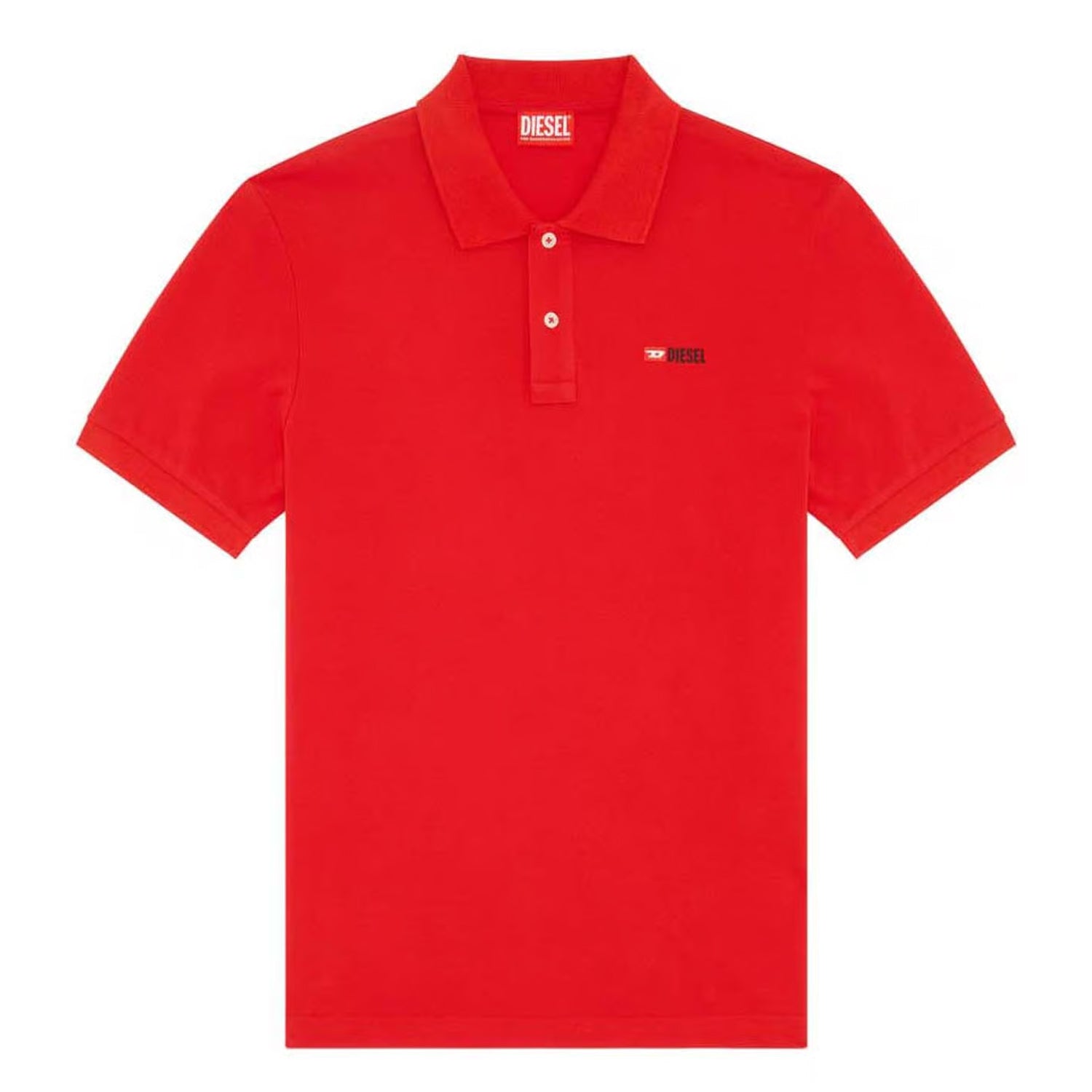 Red - Front - Diesel Mens T-Smith-Div Logo Polo Shirt