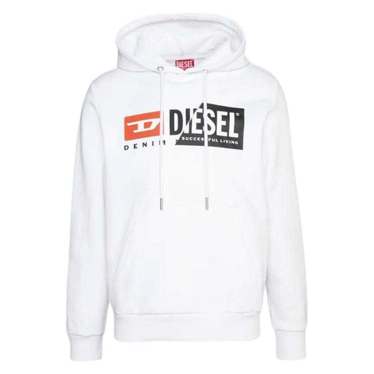 White - Front - Diesel Mens Cut Logo Hoodie