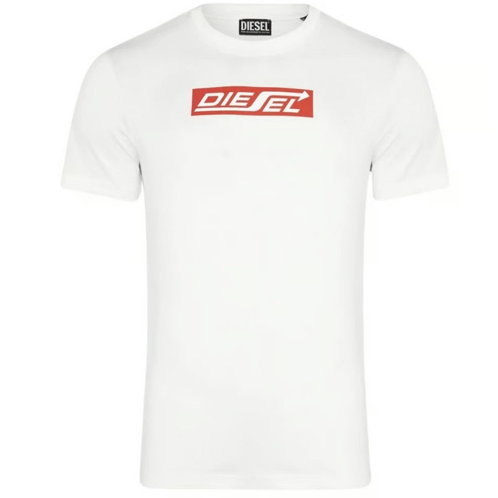 White - Front - Diesel Mens Arrow Logo T-Shirt