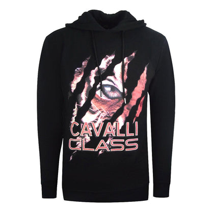 Black - Front - Cavalli Class Mens Peeking Tiger Hoodie