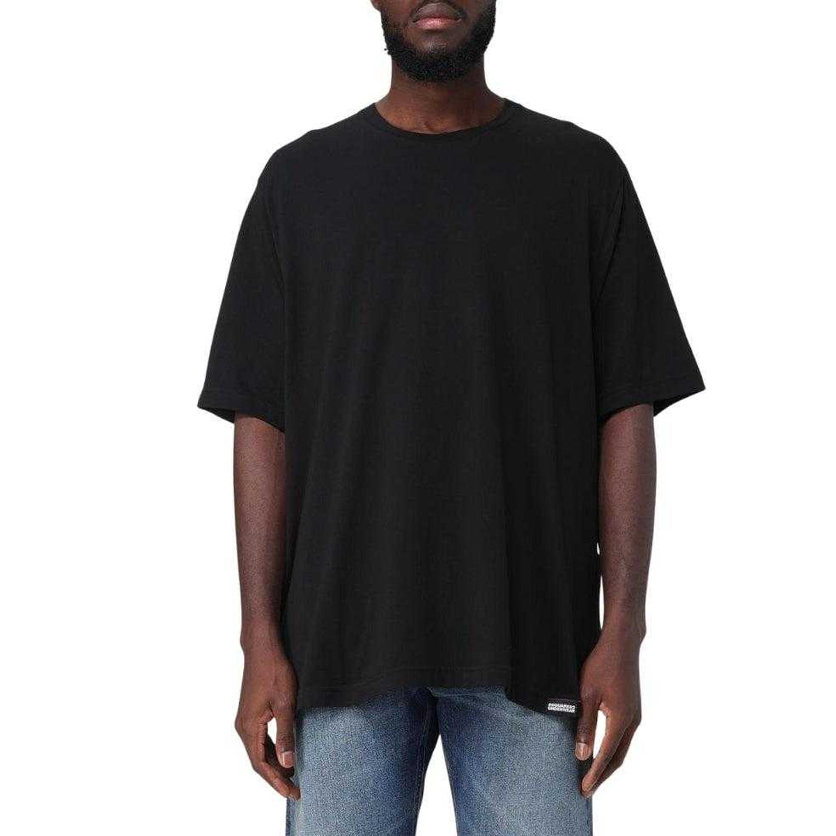 Black - Side - DSquared2 Mens Logo T-Shirt
