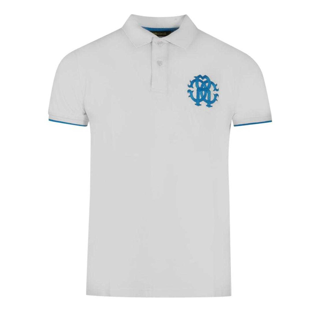 White - Front - Nova Mens Roberto Cavalli Polo Shirt